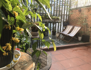 2 BEDS (1 BEDROOM APARTMENT + A LOFT) APARTMENT WITH A BIG PRIVATE YARD FOR RENT  IN BINH THANH,  XO VIET NGHE TINH STREET